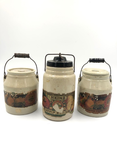 1900s Heinz Preserve Jars Lot of 3