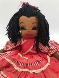 Handmade Folk Art Sitting Mamie Doll