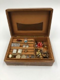 Leather Jewelry Box Full of Cuff Links