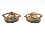 Roseville Pottery Magnolia Candle Holders