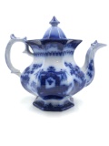 1800s Flow Blue Teapot Mayer