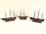 Sailing Ship Models Lot of 3