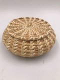 Handmade Sweetgrass Basket with Lid