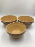 Set of 3 Decorated Yellow Ware Stacking Bowls