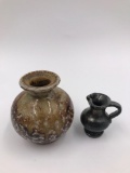 2 signed miniature Pottery Pieces