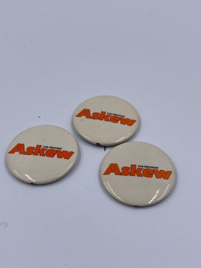 1980 Reubin Askew Presidential Campaign Button Lot