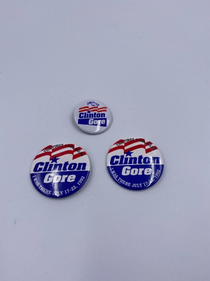 1992 Clinton/Gore Presidential Campaign Buttons