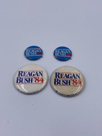 Reagan/Bush Presidential Campaign Buttons 1980 & 1984