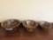 3 Early Rockingham Pottery Mixing Bowls
