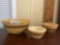 Set of 3 Farmhouse Yellow Ware Mixing Bowls