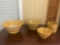 Set of 4 Farmhouse Yellow Ware Mixing Bowls