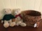 Handmade basket with 3 Belk Belkie Bears