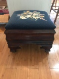 Embroidered top foot stool