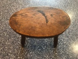 Antique oval wood foot stool