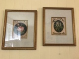 Pair of framed flower prints