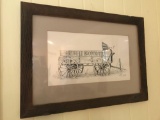 Signed and framed O?grady wagon print