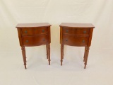 Pair of 2 Drawer Wooden Side Tables
