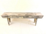 Large antique handmade wooden bench