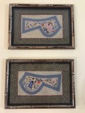 Pair of Framed Japanese Silks