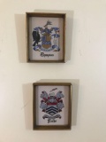 Pair of framed Coat of Arms - Thompson & Fields
