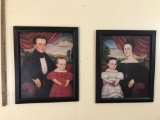 Framed Prints of Mr. Mine an Son Painting & Mrs. Miner and Daughter Painting by Orlando Hand Bears