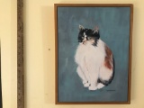 Signed Bondurant Cat Painting