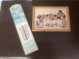 Framed Jell-o Ad & Thermometer
