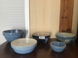 Assorted Lot of Blue Salt Glaze Bowls