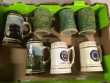 Box of assorted steins