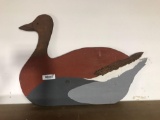 Painted hanging wooden goose