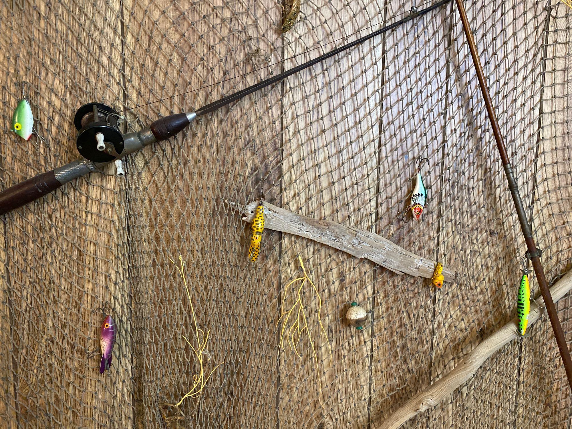 Antique Fishing Items Display