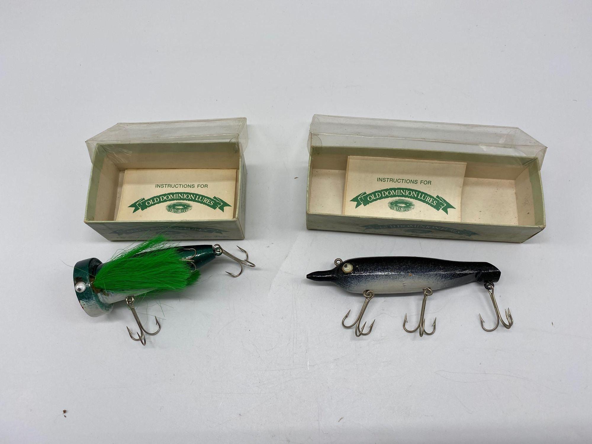 Vintage Wooden Fishing Lures in Boxes - Lot of 2