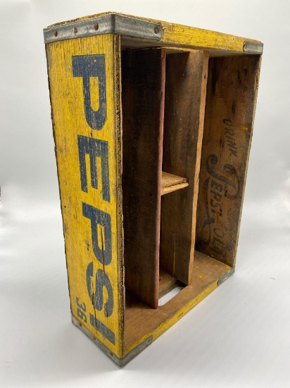 Antique Pepsi cola wood bottle box