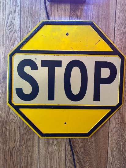 Yellow Reflective Stop Sign