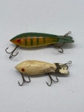 Vintage Bomber Wooden Fishing Lure Lot of 2