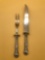 Gorham Carving Knife and Fork Set with Sterling Handles