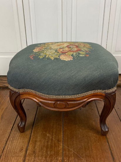1890s Embroidered Foot Stool