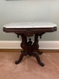 1860s Marble Top Mahogany Table