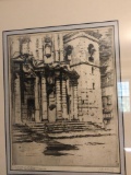 Etching of Havana Cathedral