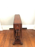 Wooden Dropleaf table w/ 2 end drawers