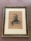 Signed General Pershing Proof Etching By Josef Pierre Nuyttens c. 1946