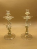 Crystal Dragon Candle Holders set of 2