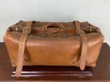 Early Leather Traveling Coach Bag