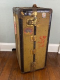 Early 1900's Wheary Traveling Wardrobe Trunk