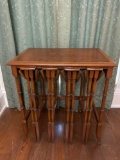 Antique Birdseye Nesting Drop Leaf Tables