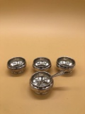 R. Wallace & Sons Sterling Silver Salt Bowls & Spoon Lot of 4. c.