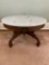 Round Pecan Marble Top Table