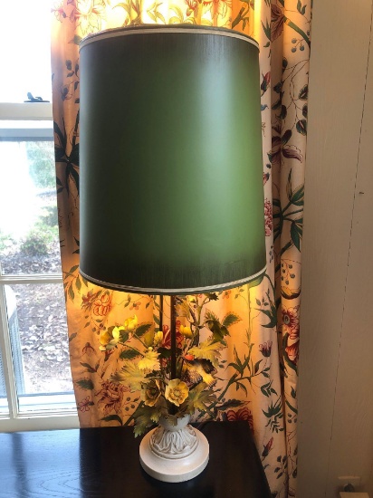 Metal Flower and Bird Lamp