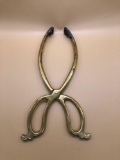 Antique Fireplace Brass Tongs