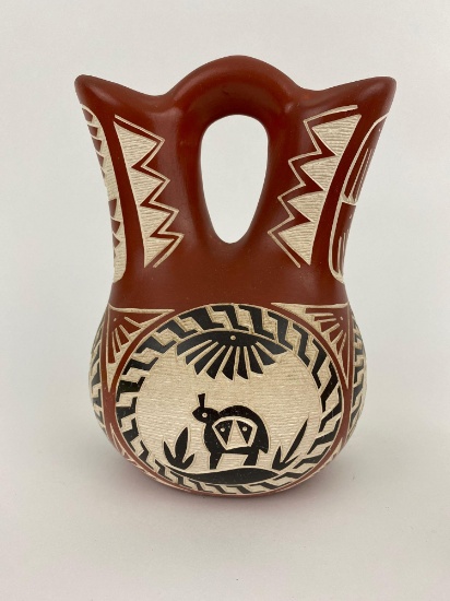 Laguna Pueblo Rabbit Wedding Vase Signed by Antonio